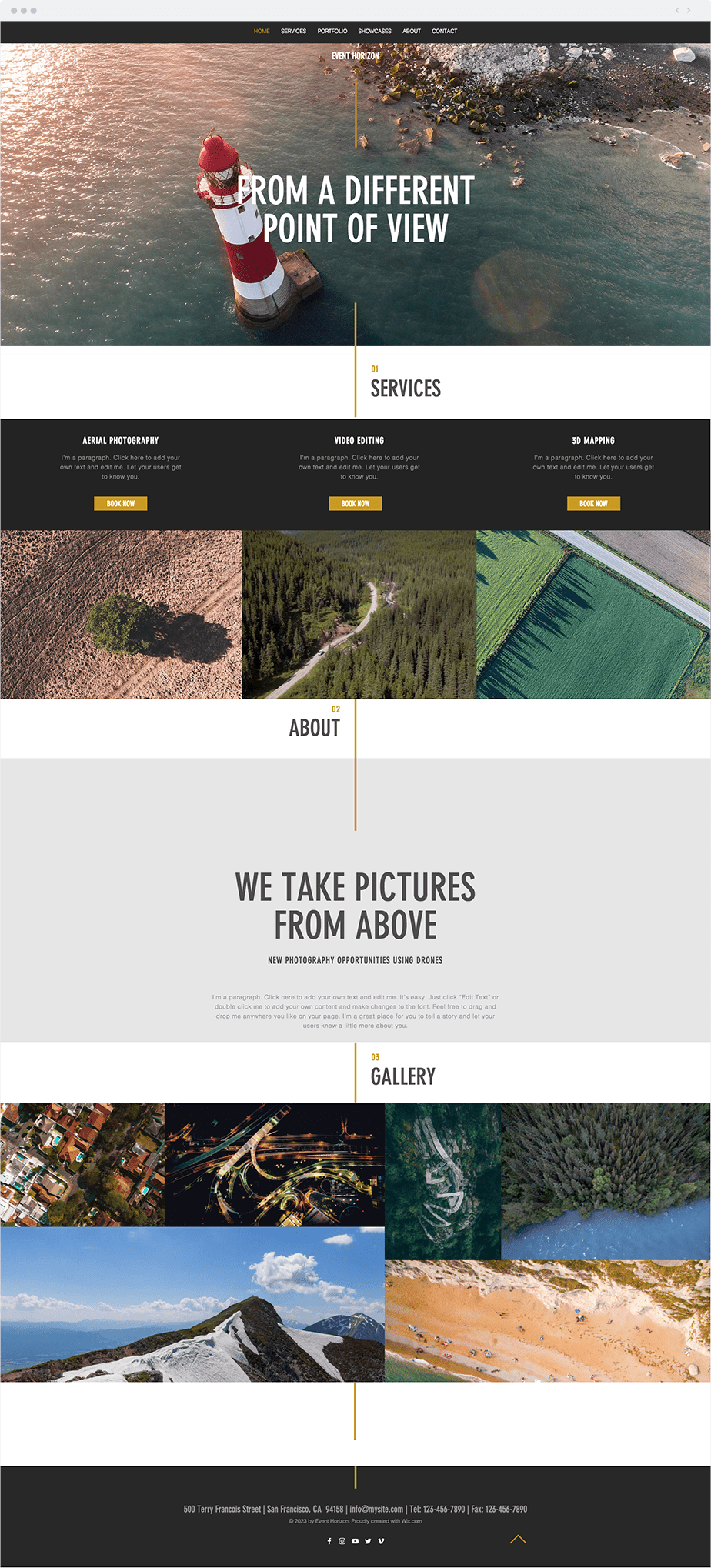 Wix Template - Aerial Photography