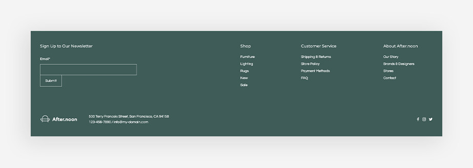 Ansich eines Website-Footers als wichtiges Element im Webdesign