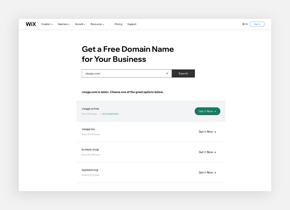 Domain kaufen mit Wix