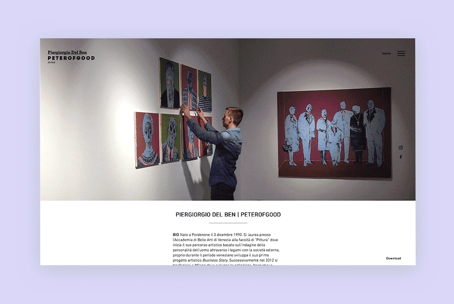 animiertes Gif einer Website als Beispiel für Parallax Scrolling