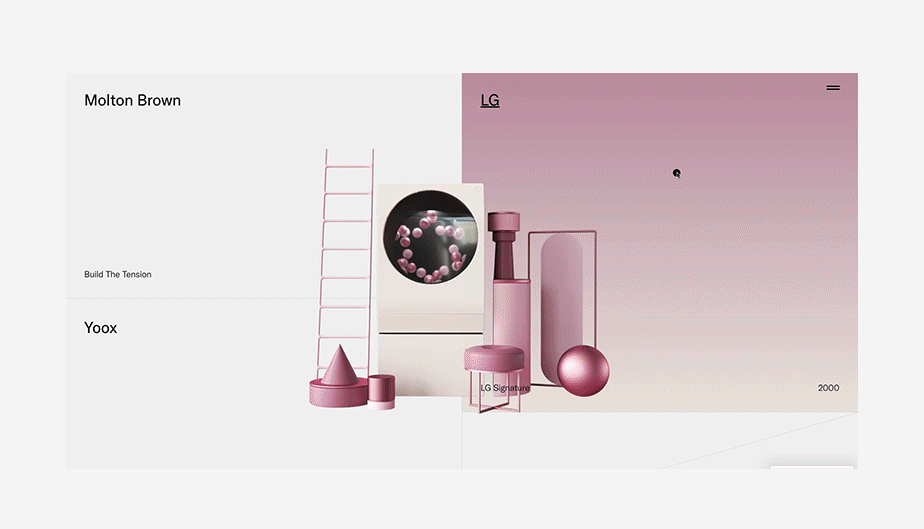 Web design trends example of interactive elements