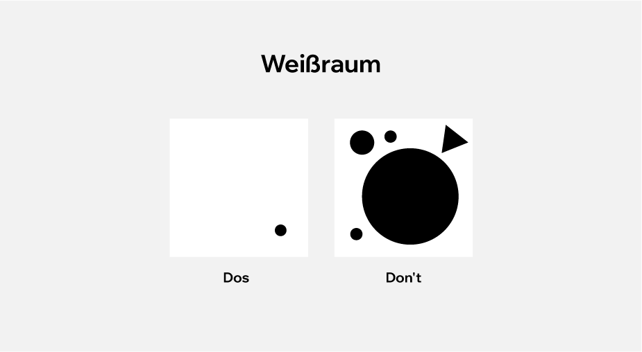 Visuelle Darstellung von Weißraum im Webdesign mit Dos und Dont's
