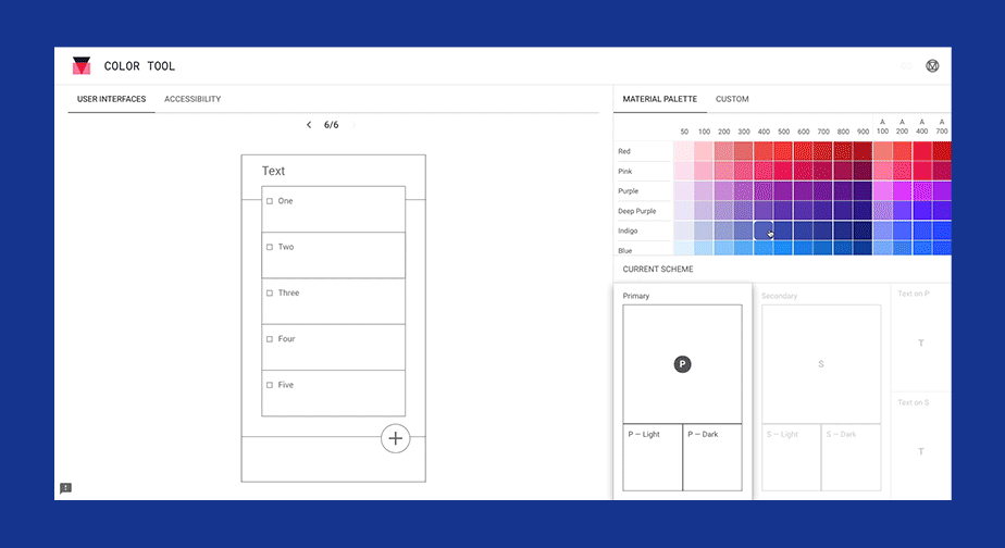 Создание цветовой палитры для сайта — Color Tool Material Design