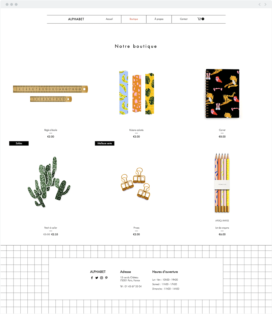 Conseils pour la page de produits