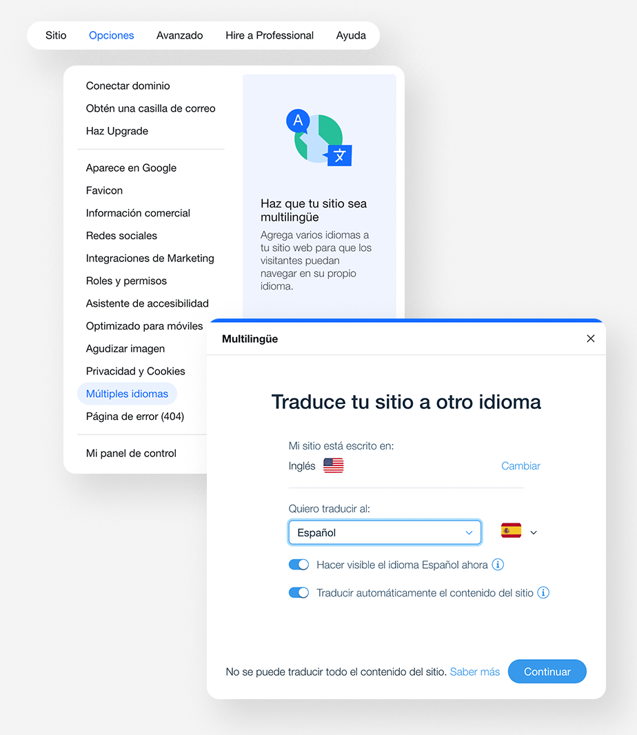 Creando un sitio web multilingüe con Wix