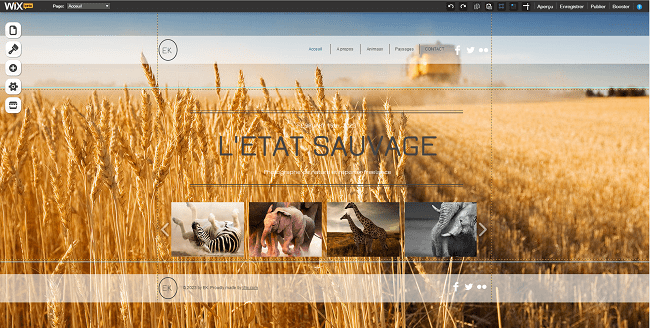 Rendu final du site de l'exemple