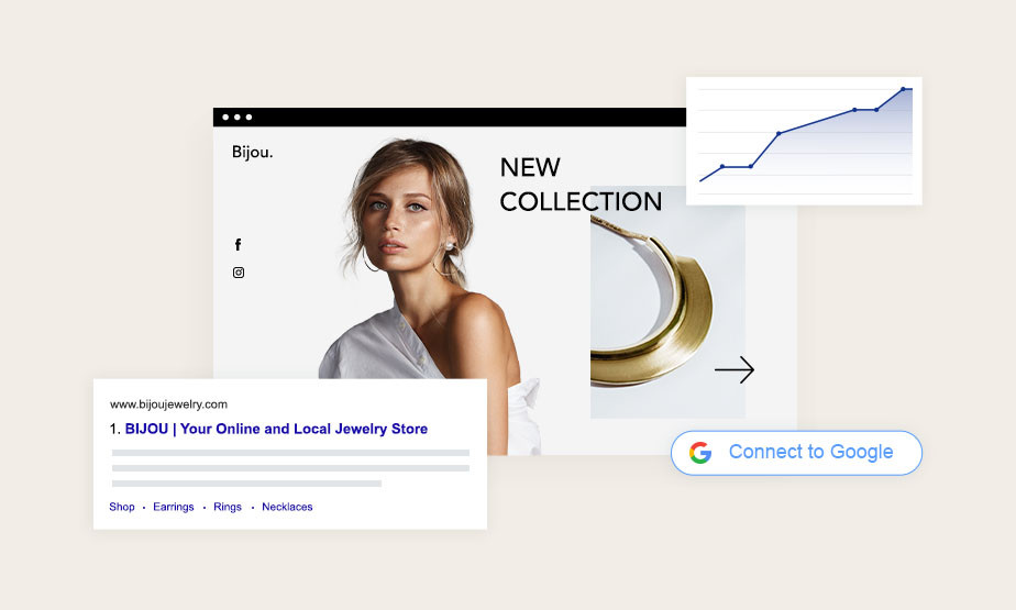 Website mit verschiedenen SEO-Funktionen