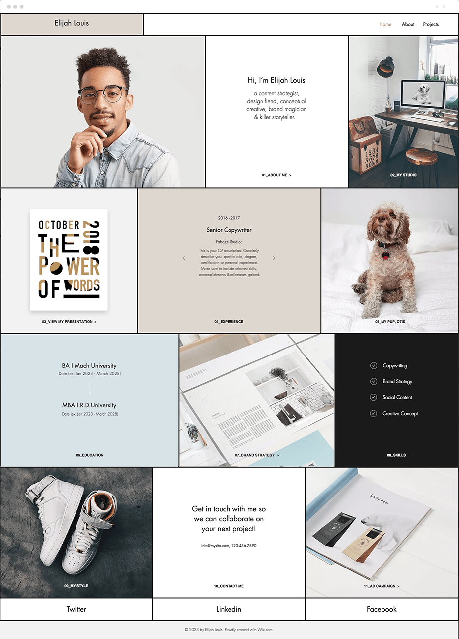 Storyteller CV website template