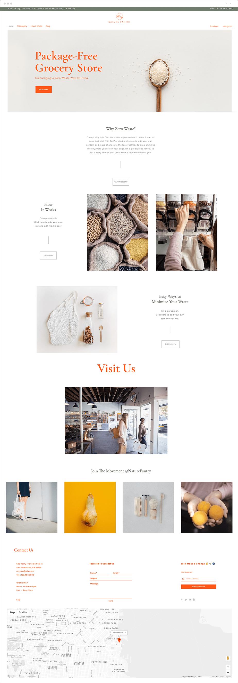 Zero waste store website template
