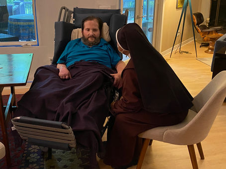Sr. Maria Faustina made regular visits to Stephen Sabo and his family as part of his Emmanuel Hospice care team.
