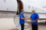 Pilots checking in with a new aviation service during a commercial lifestyle photography session