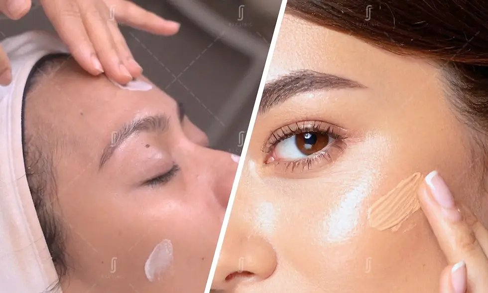 RJ Clinic comparison of clinical skincare vs cosmetic skincare products and routines