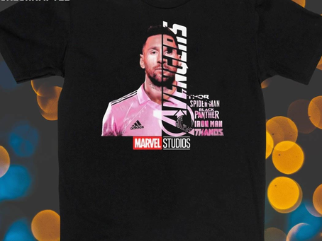 Official Messi X Avengers Thor, Spider Man, Black Panther, Ironman, Thanos Marvel Studios Shirt