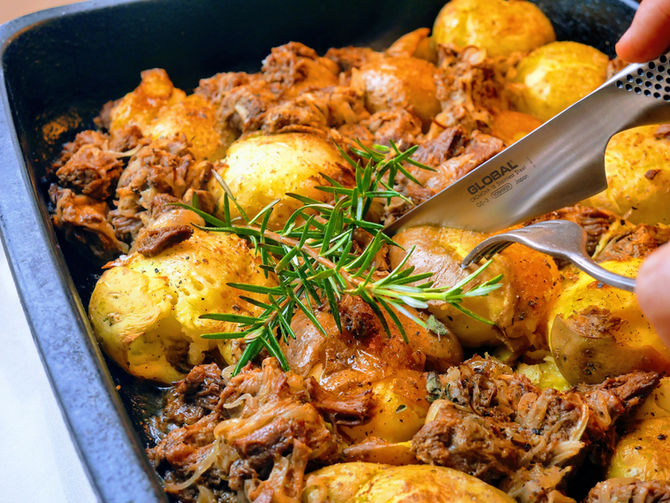 Pulled Brisket and Crispy Potatoes
