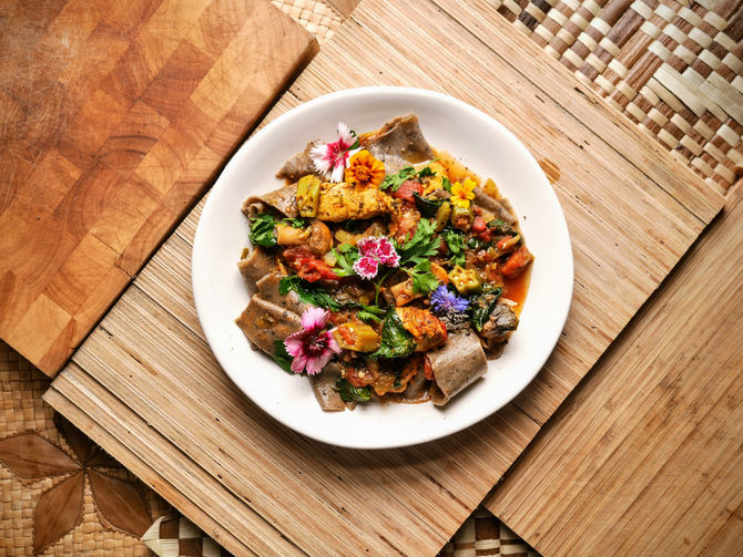 Cajun Chicken, Black Bean Parpadelle