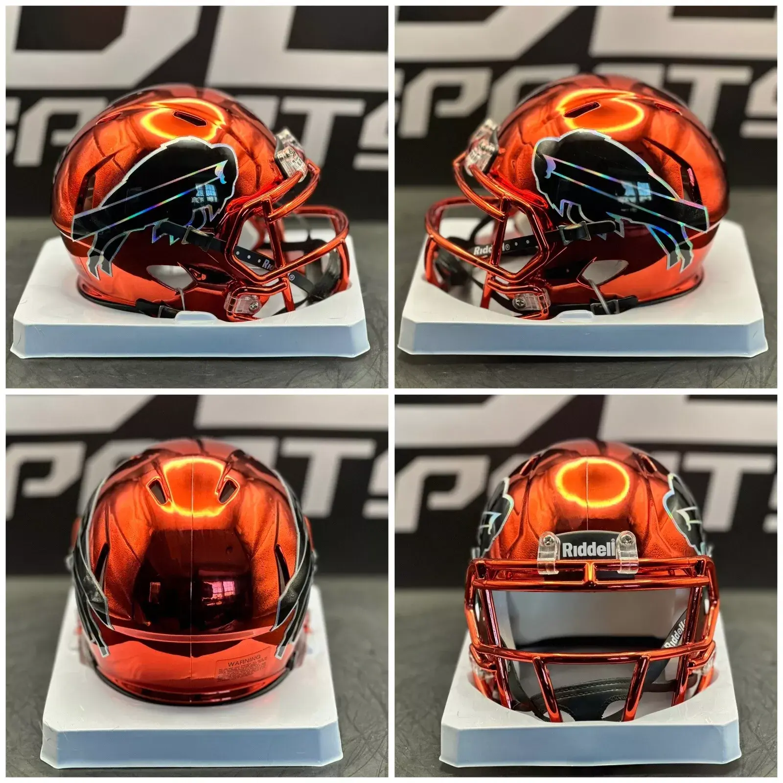 Buffalo Bills Custom Red Chrome Mini Helmet