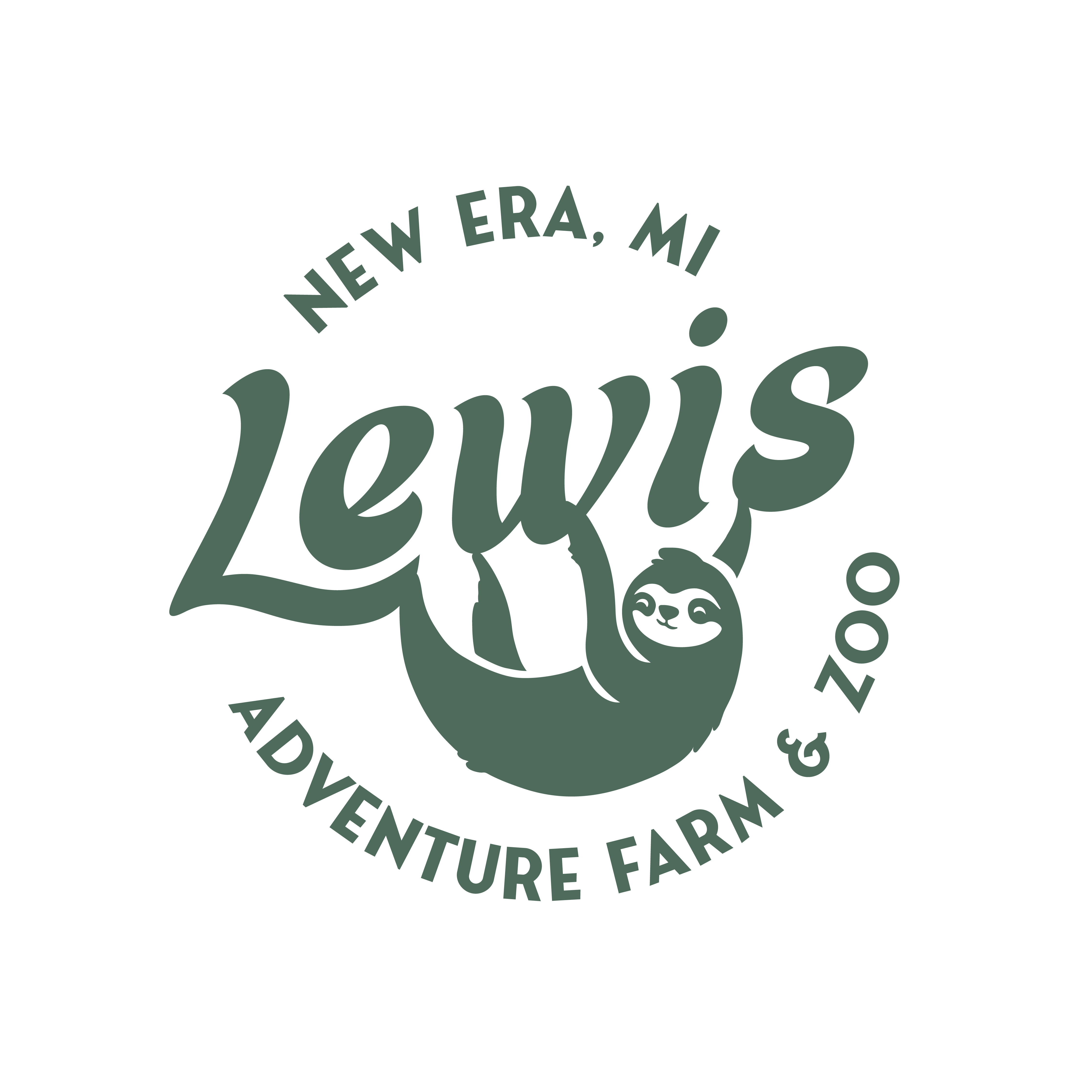 Lewis Farms logo with white background and green font