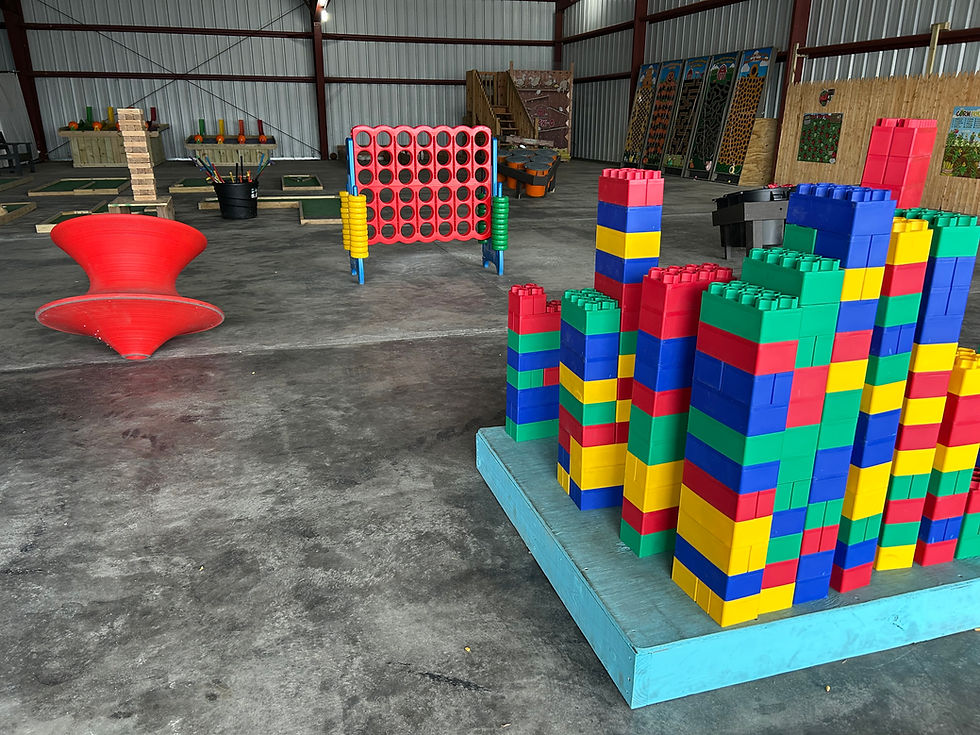 Giant building blocks and games at the Easter Festival.
