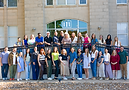 Team photo outside building