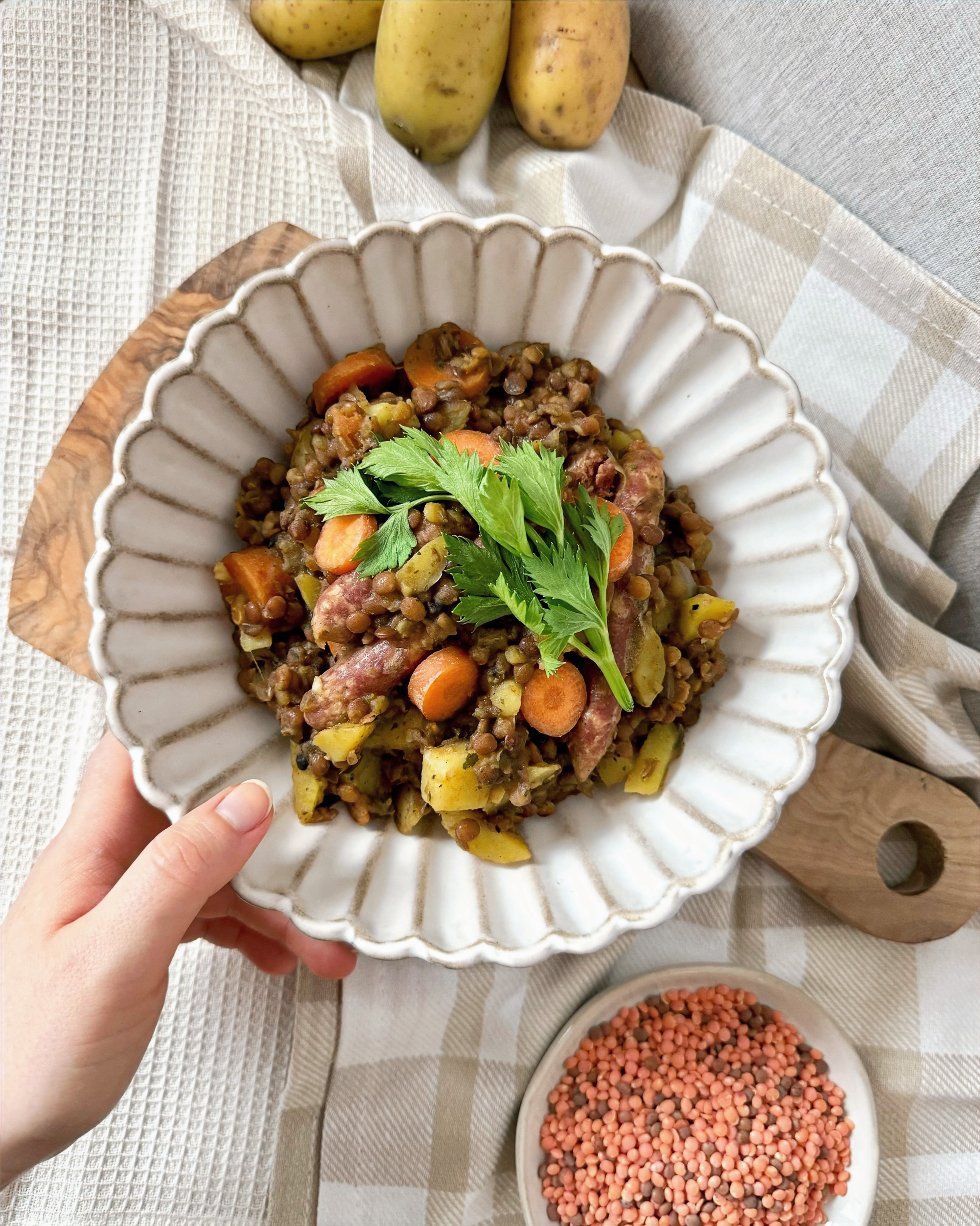 Mini Knacker Veganer Linseneintopf Rezept mit Knacker & Kartoffeln | proteinreiche ...
