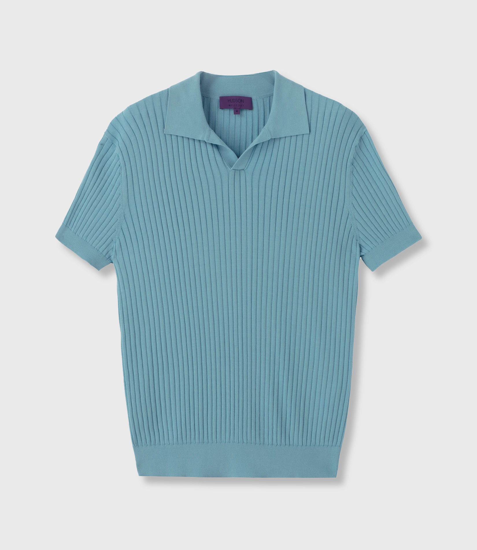 Ribbed Knit Polo Shirts