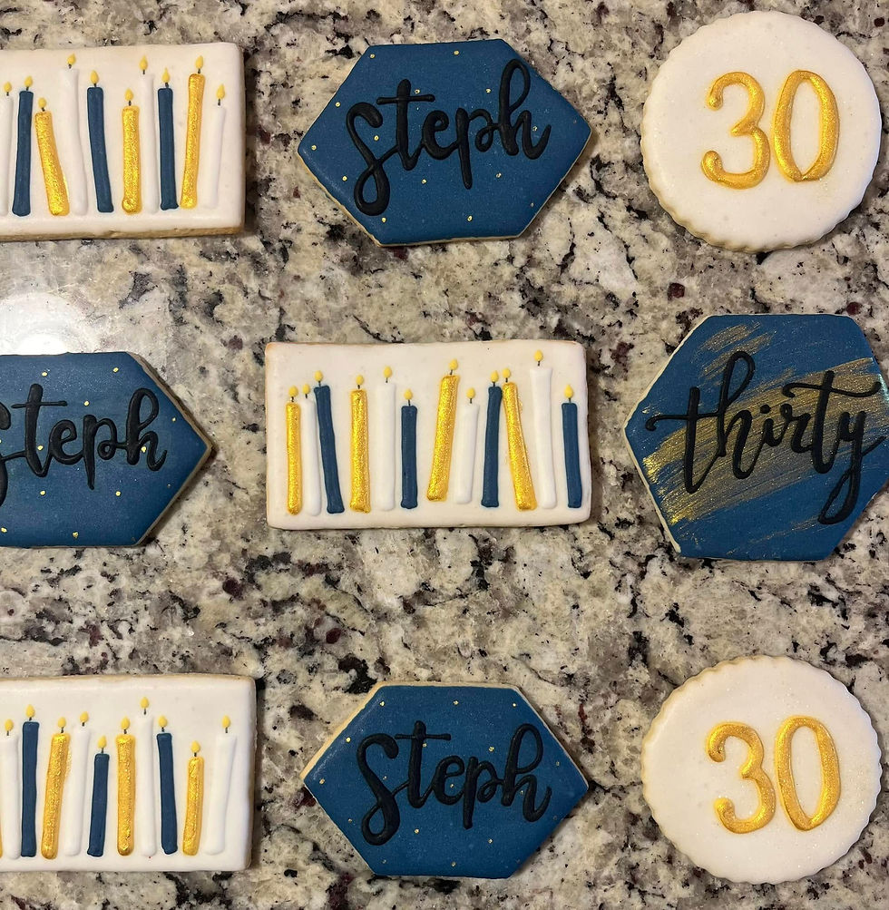 Thumbnail: Floral and Metallic Decorated Sugar Cookies