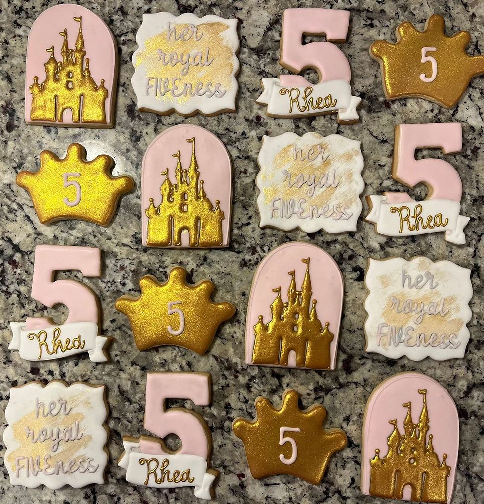 Thumbnail: Floral and Metallic Decorated Sugar Cookies