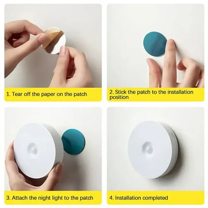 Thumbnail: Motion Sensor LED Night Light USB Rechargeable Night Lamp For Kitchen Cabinet Wa