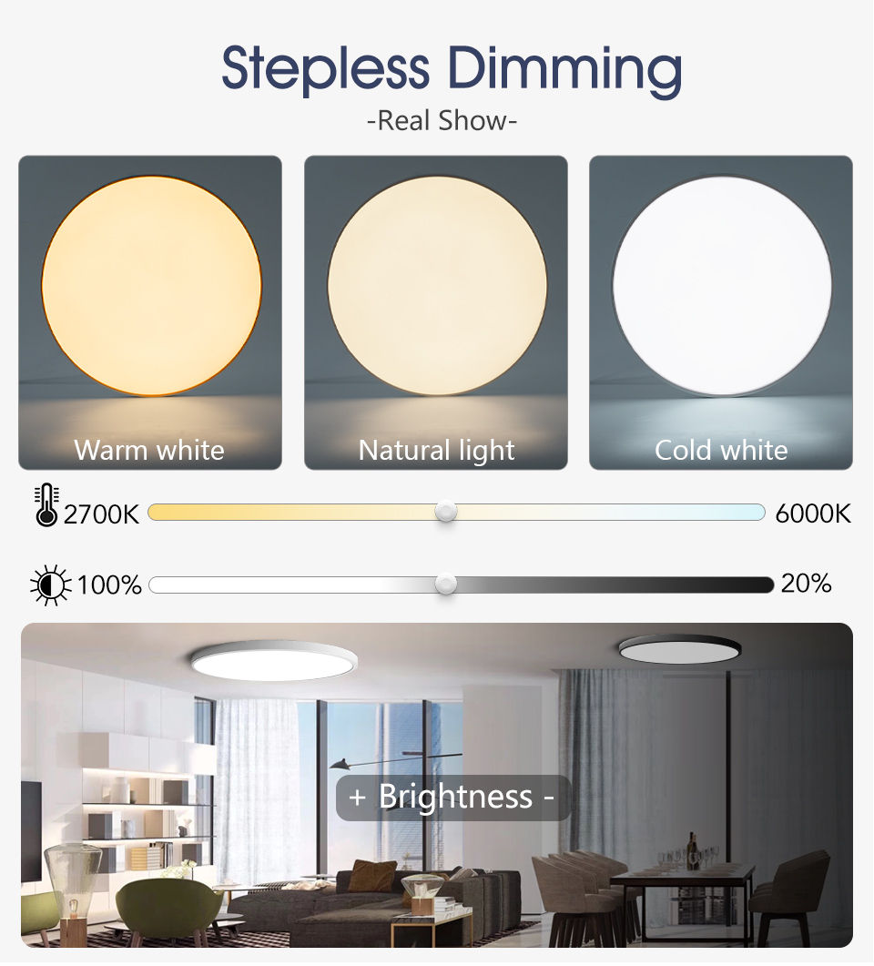 Thumbnail: Dimmable LED Flush Mount Ceiling Light - Alexa & Google Compatible