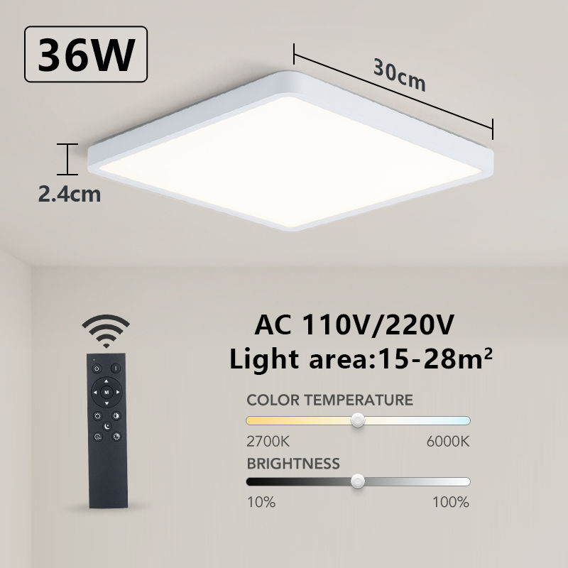Thumbnail: Smart Wood Grain LED Ceiling Light - Renter-Friendly & Ultra-Slim