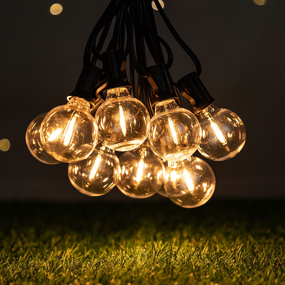 Thumbnail: Solar Powered Festoon Lights - Renter-Friendly Garden Decor