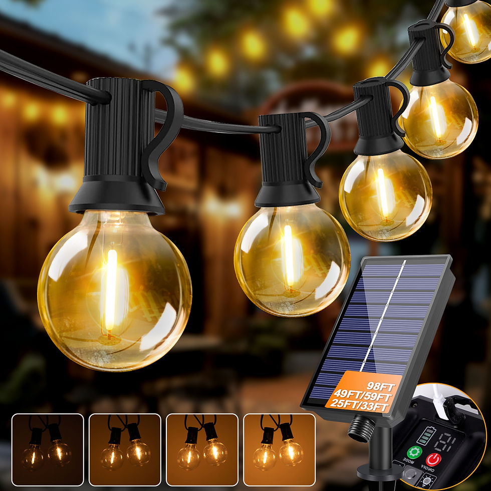 Thumbnail: Solar Powered Festoon Lights - Renter-Friendly Garden Decor