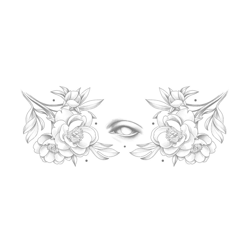 "floral piece with eye" - min 30 cm