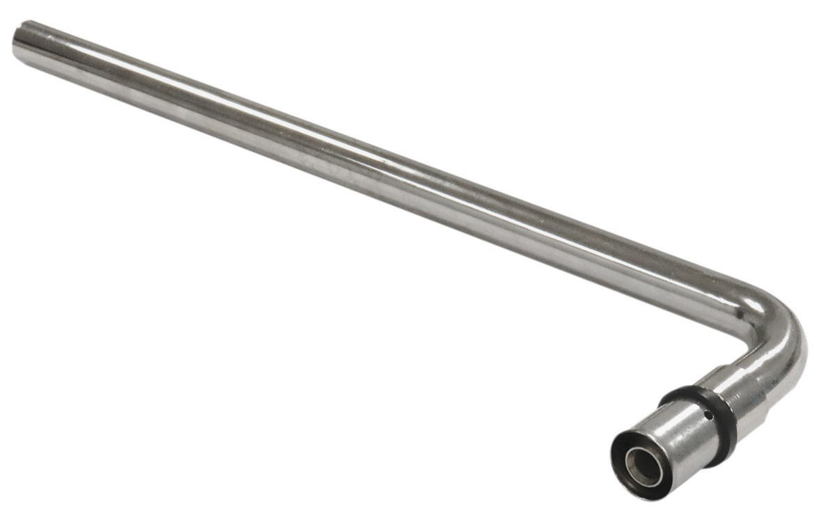 16 x 15mm Chrome Radiator Elbow Tail — U Profile