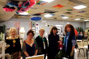 Julie Pollock, Miranda Gordon, Patricia Perry High Sherriff Antrim, Mayor Alderman of MEA and Lynda Bell in Midtown Makers Women's Day event 2024