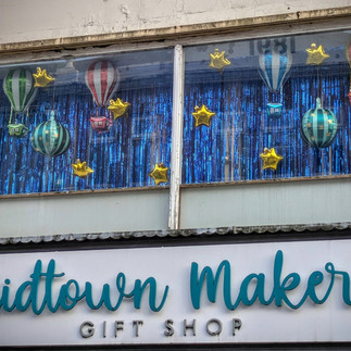 Christmas window display in Midtown Makers by Jordain Molloy Gillen