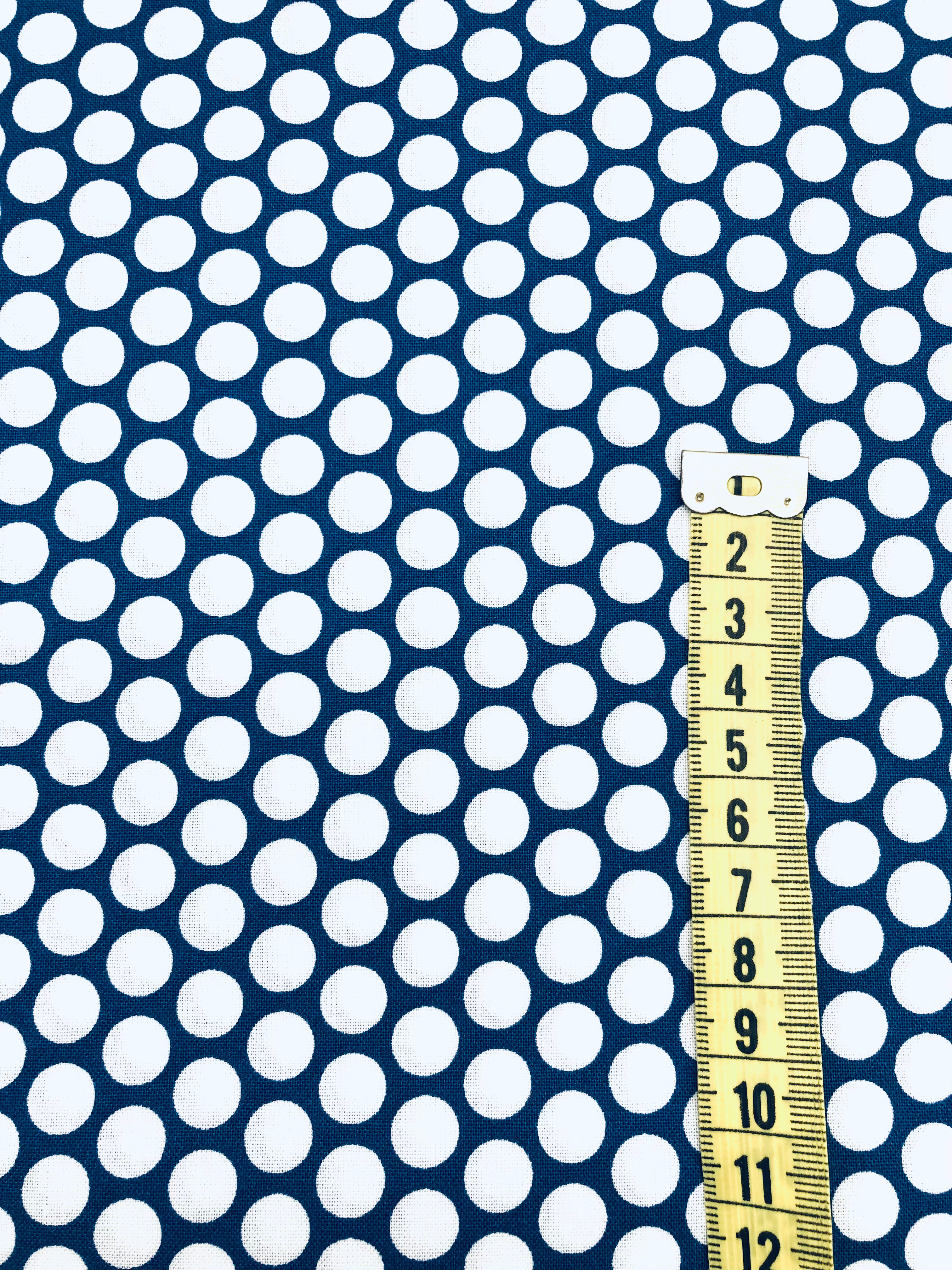 Westfalenstoff Druckstoff, Kopenhagen, Jeans-weiß ,gepunktet