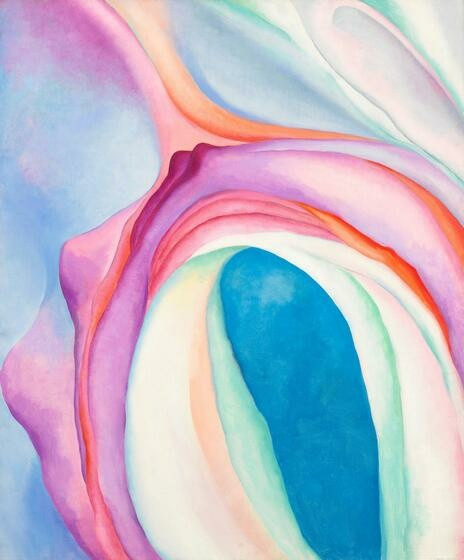 "Music, Pink and Blue" by Georgia O'Keefe (1918)