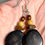 Thumbnail: Vintage Buffalo Horn Earrings - Brown