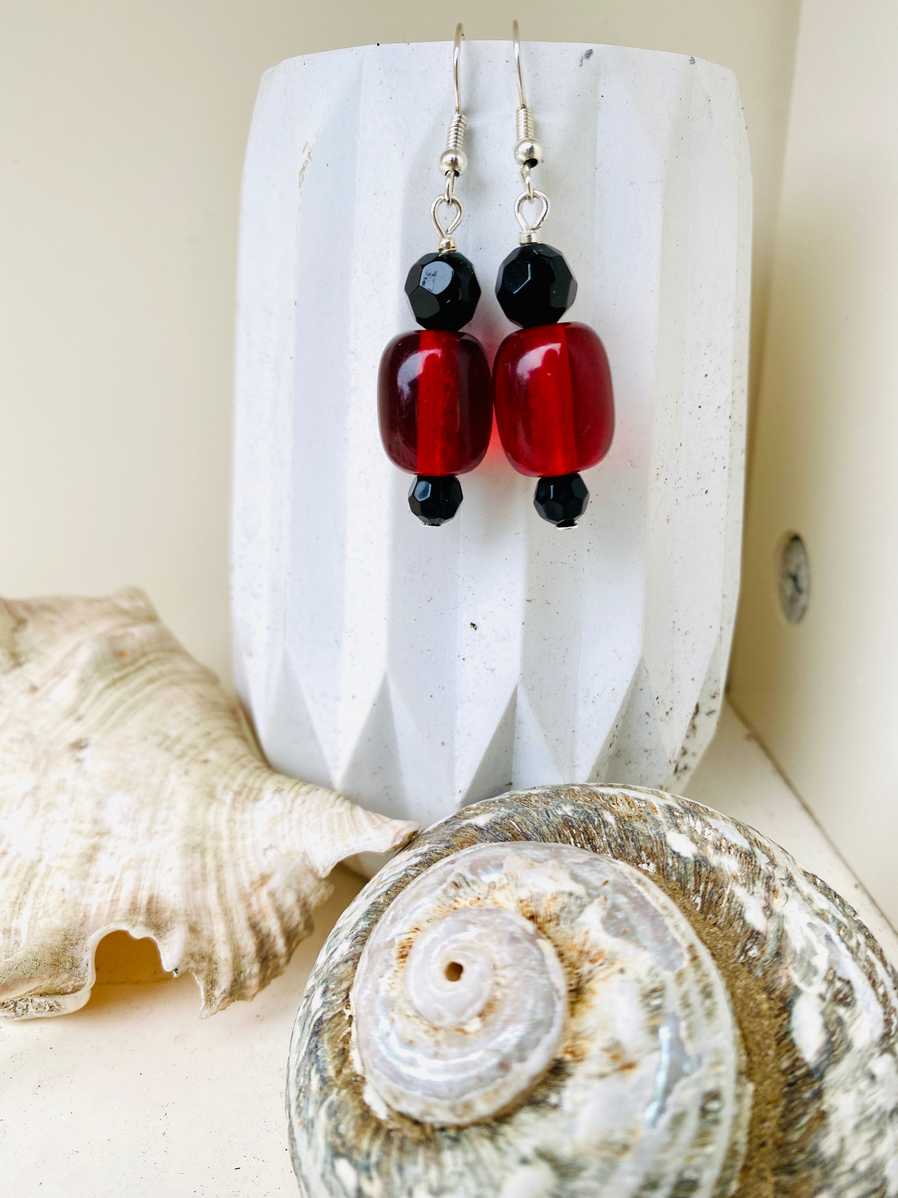 Ruby Red Earring