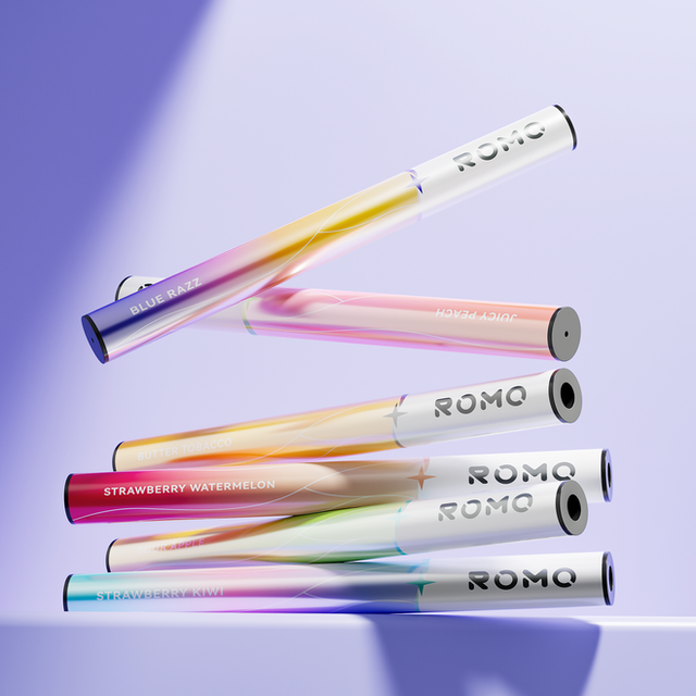 romo disposable vape Color:Pristine White The Grapevine - Spotted Flavor_Blueberry