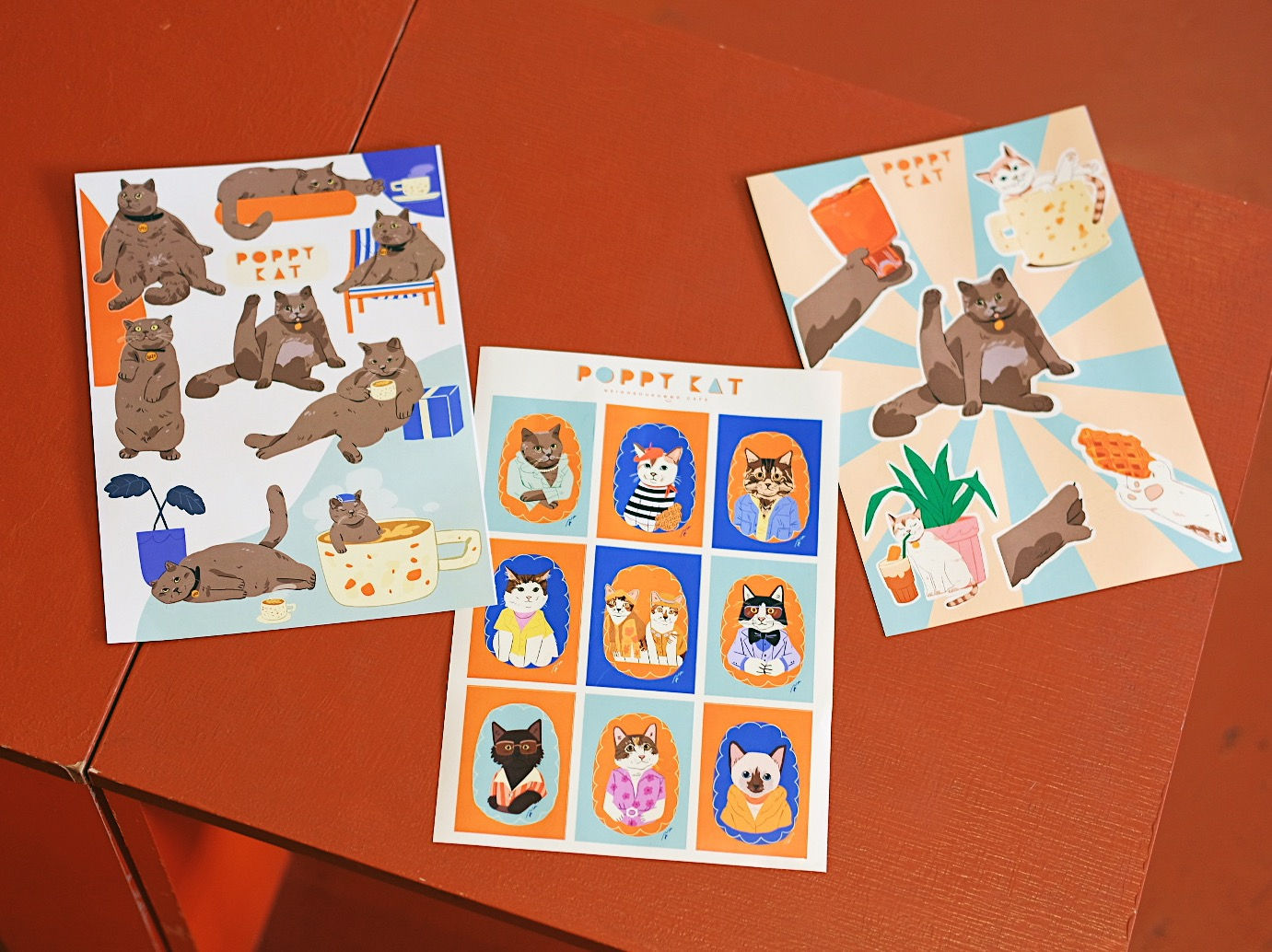 Poppy Kat Sticker Set of 3