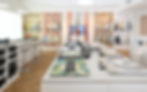 Design Library showroom showing design books and fabric swatches from luxury British interiors brands Clarke & Clarke Harlequin Sanderson and Zoffany
