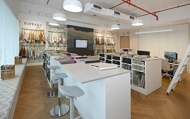 Corner view of Design Library luxury interiors  showroom Dubai