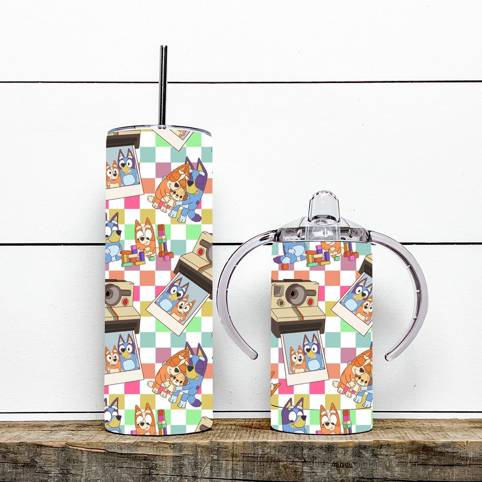 Retro Polaroid Pups (All Sizes) - Stainless Steel Cup