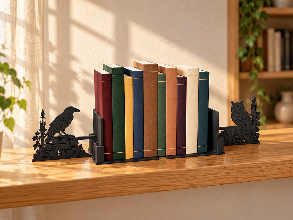 KI/AI: Rabe & Eule / Raven & Owl – Normal, Paar / pair, Fensterlicht / window light.