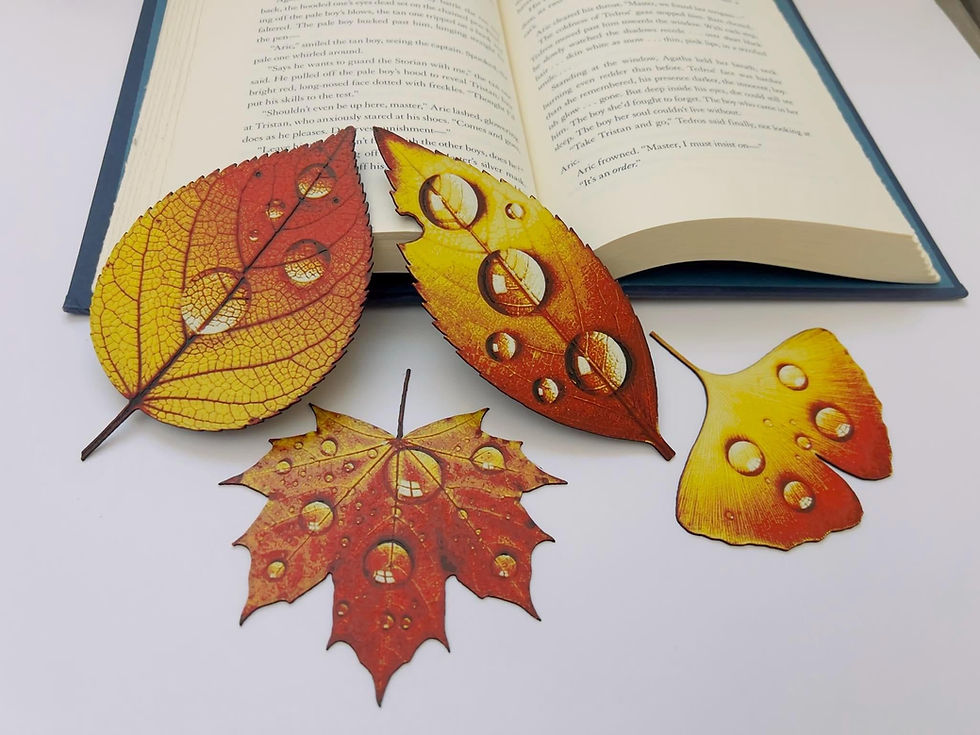 Herbst Blätter Set – 3D Druck Lesezeichen & Deko aus PLA
