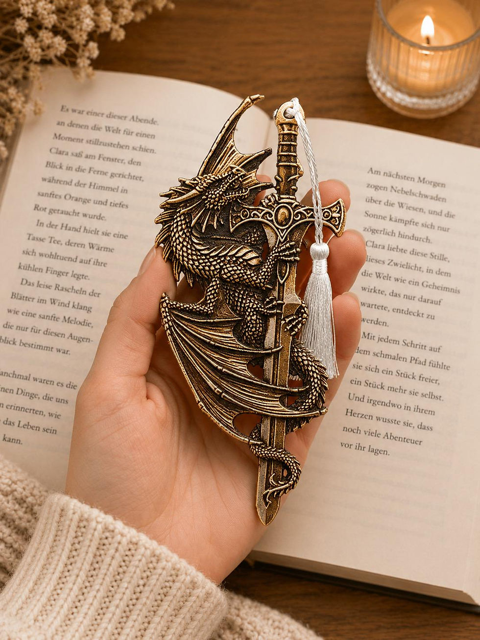 Lesezeichen Drache & Schwert | 3D-Druck Bookmark