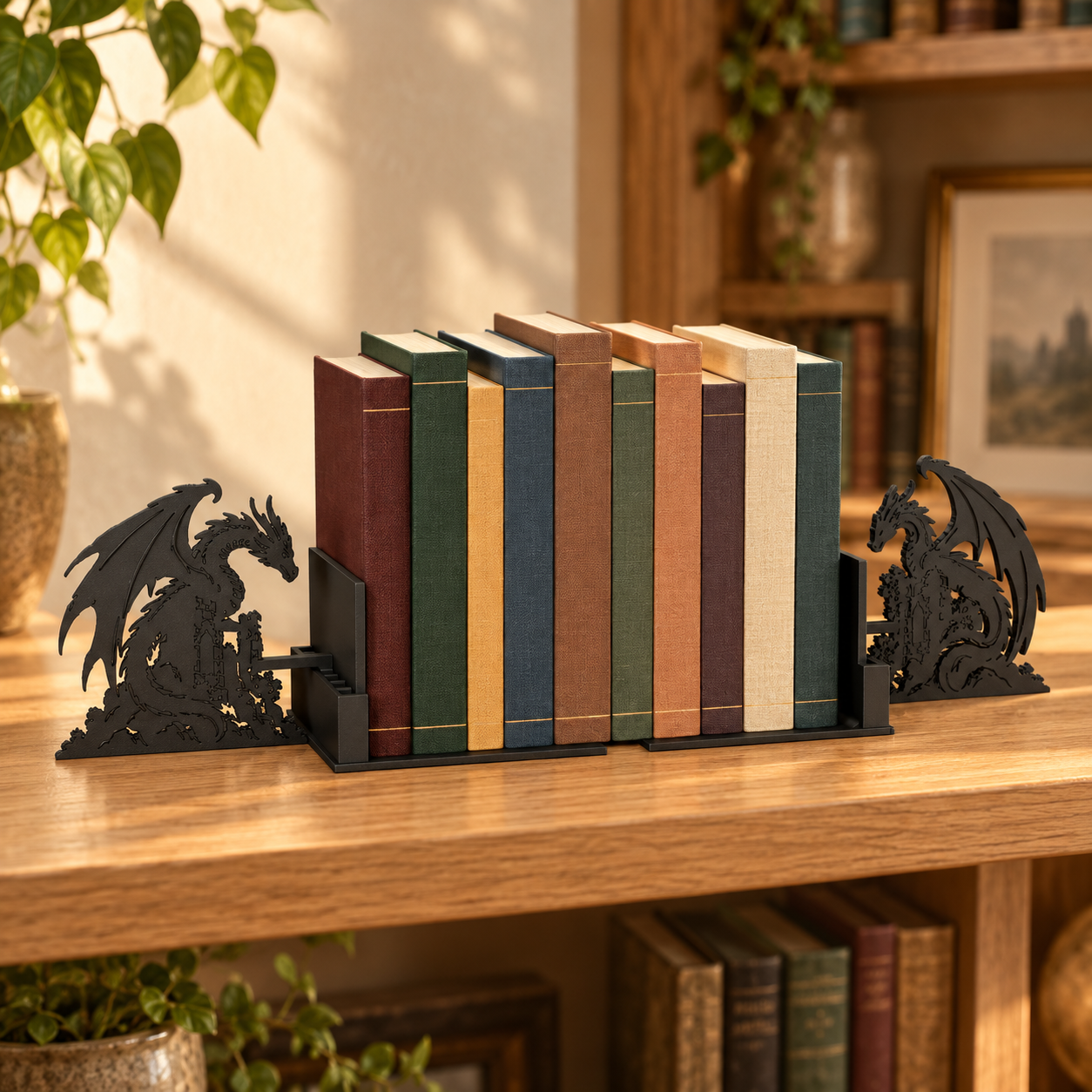 KI/AI: Drachenwächter / Dragon Guardians – Normal, Paar auf Regal / pair on shelf.