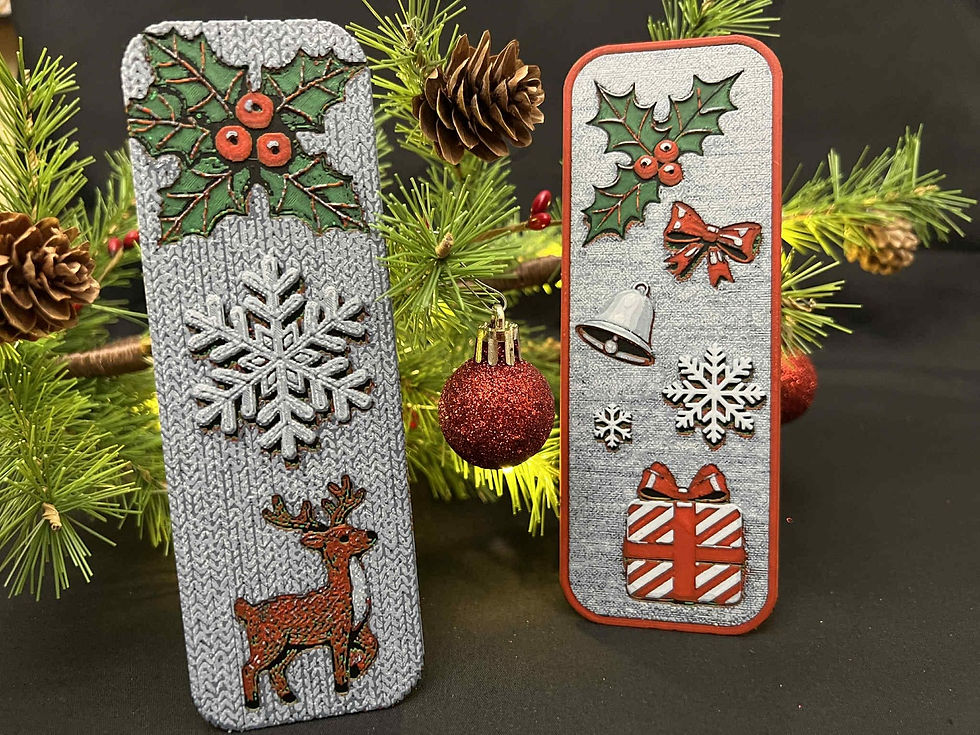 Weihnachtliche Lesezeichen | 3D-Druck Bookmark Set